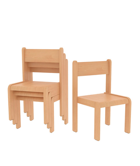 4er Stuhlset - Stapelset natur