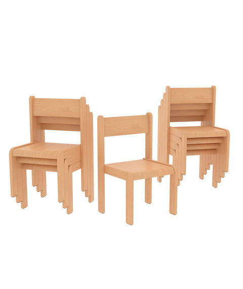 8er Stuhlset - Stapelset natur