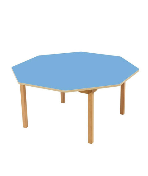 Achtecktisch mit farbiger Tischplatte - ⌀120 cm