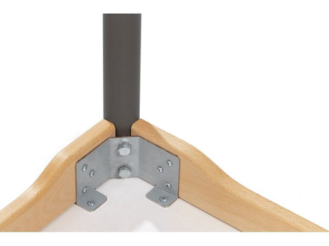 Halbrundtisch mit 4 Rollen und Melaminplatte 120x60cm