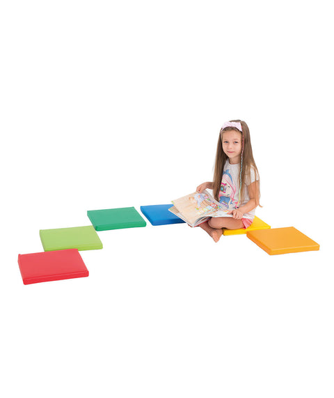 Flache Sitzkissen im 6er Set - Quadrat