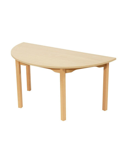 Halbrundtisch mit Melaminplatte 120x60cm - Buche