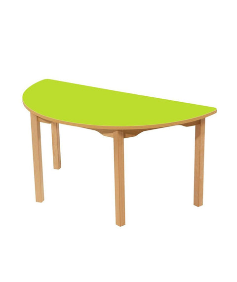 Halbrundtisch mit farbiger Tischplatte - 120x60 cm