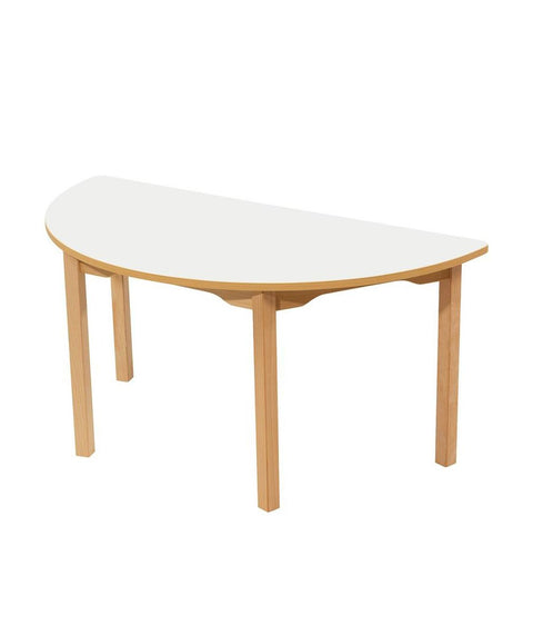 Halbrundtisch mit farbiger Tischplatte - 120x60 cm