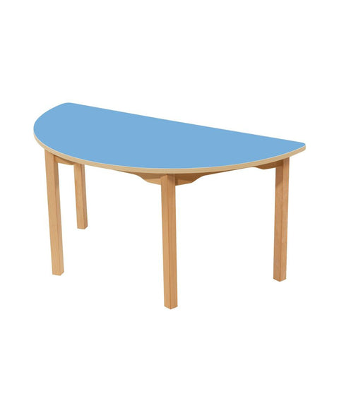 Halbrundtisch mit farbiger Tischplatte - 120x60 cm