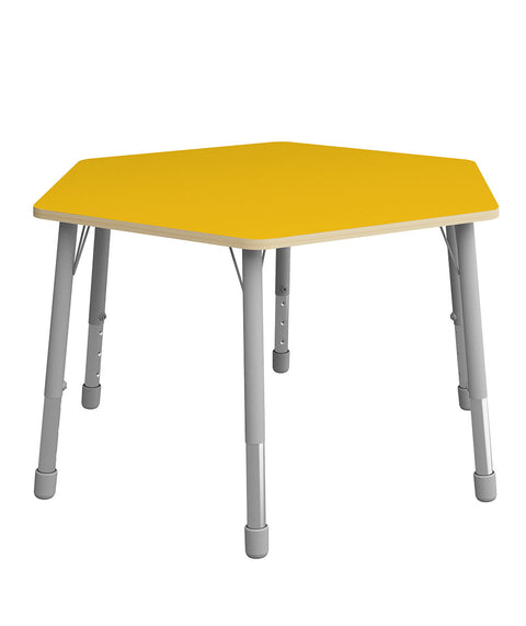 Sechsecktisch ⌀140cm mit höhenverstellbaren Metallbeinen