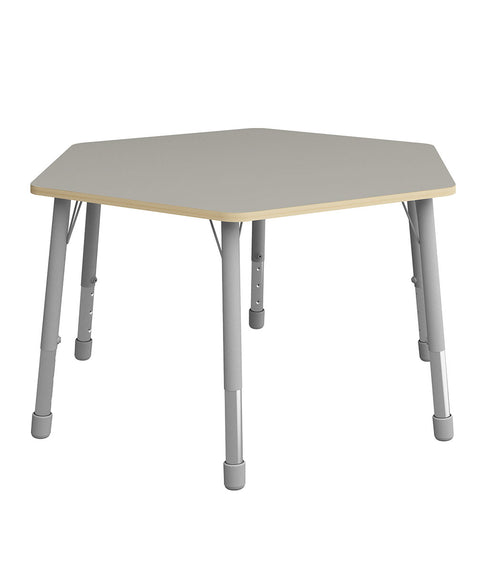 Sechsecktisch ⌀140cm mit höhenverstellbaren Metallbeinen