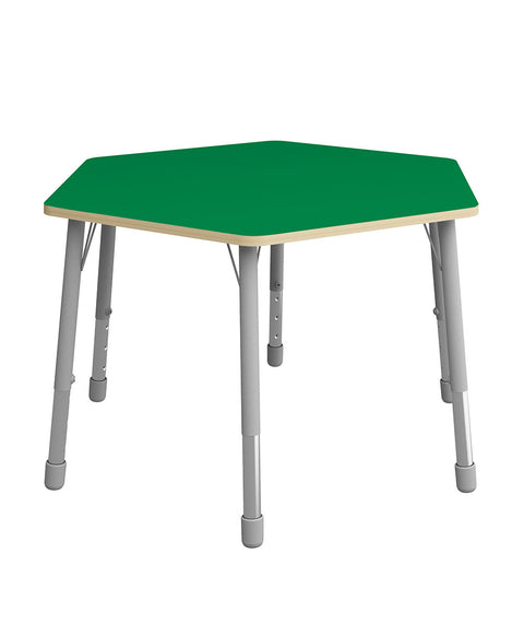 Sechsecktisch ⌀140cm mit höhenverstellbaren Metallbeinen