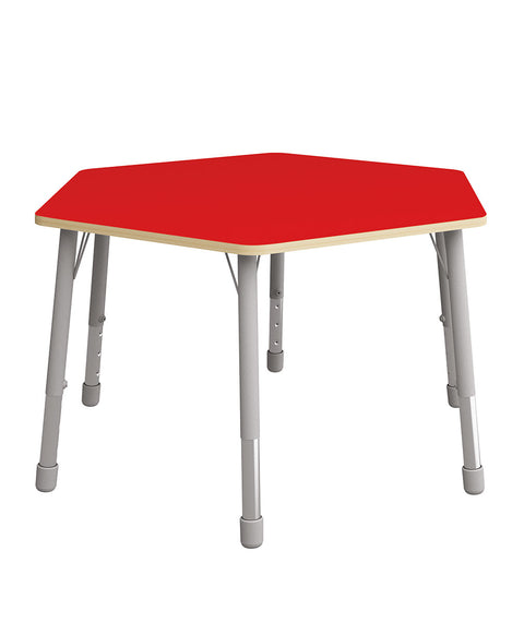 Sechsecktisch ⌀140cm mit höhenverstellbaren Metallbeinen