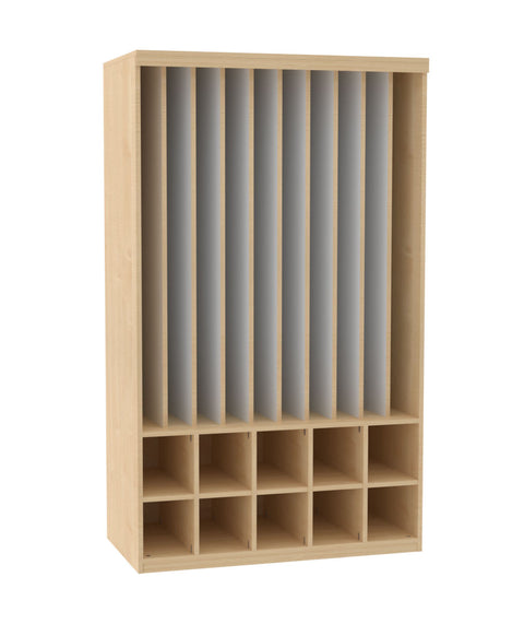 Liegepolsterregal mit 10 Fächern - Höhe 210cm