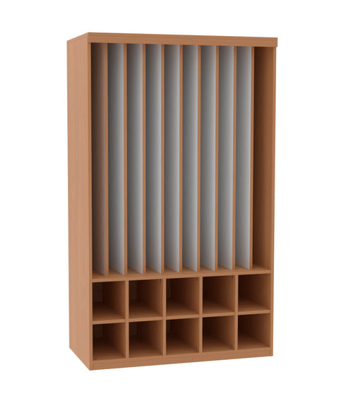 Liegepolsterregal mit 10 Fächern - Höhe 210cm