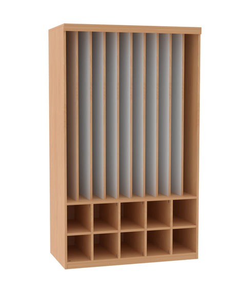 Liegepolsterregal mit 10 Fächern - Höhe 210cm