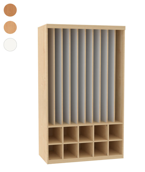 Liegepolsterregal mit 10 Fächern - Höhe 210cm
