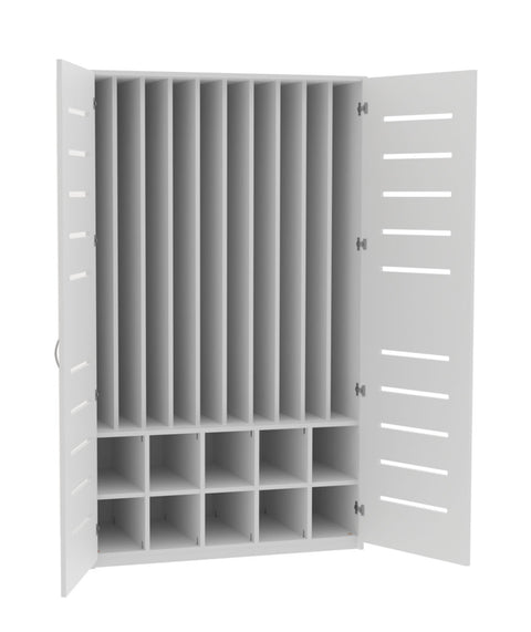 Liegepolsterschrank mit 10 Fächern & Lüftungsschlitzen - Höhe 210cm