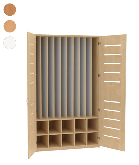 Liegepolsterschrank mit 10 Fächern & Lüftungsschlitzen - Höhe 210cm