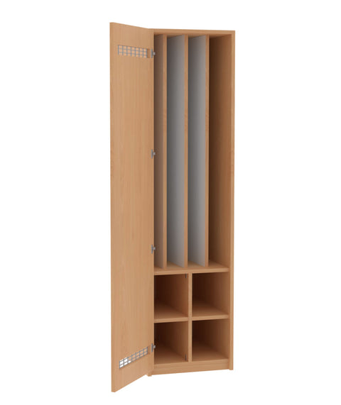 Liegepolsterschrank mit 4 Fächern - Höhe 210cm