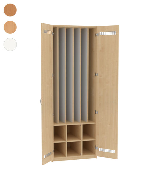 Liegepolsterschrank mit 6 Fächern - Höhe 210cm