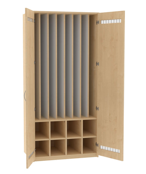 Liegepolsterschrank mit 8 Fächern - Höhe 210cm