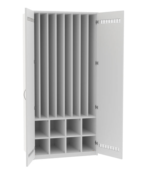 Liegepolsterschrank mit 8 Fächern - Höhe 210cm