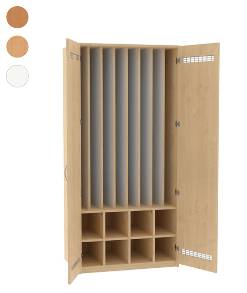 Liegepolsterschrank mit 8 Fächern - Höhe 210cm