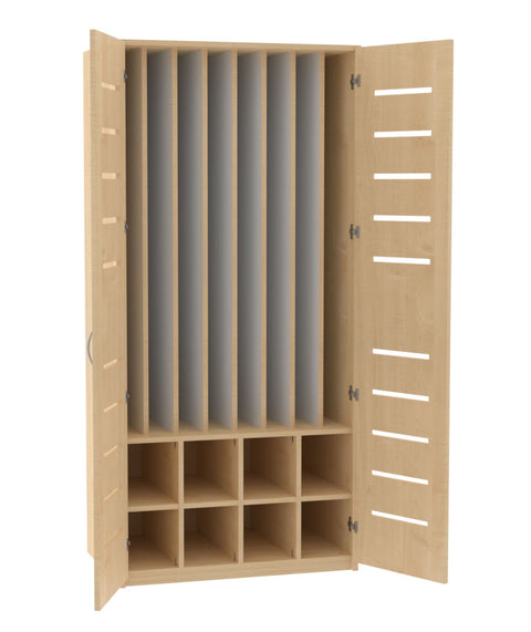 Liegepolsterschrank mit 8 Fächern & Lüftungsschlitzen - Höhe 210cm