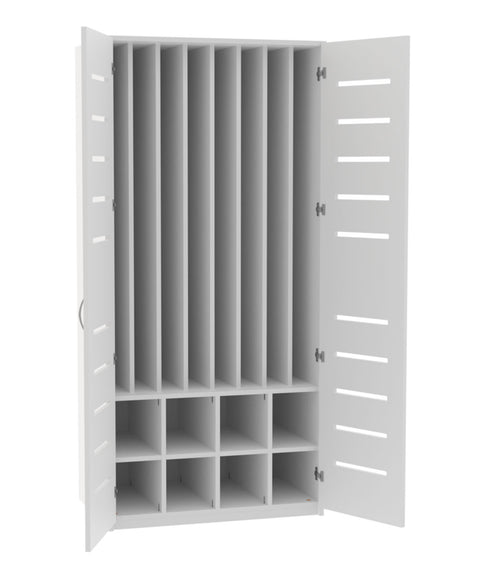 Liegepolsterschrank mit 8 Fächern & Lüftungsschlitzen - Höhe 210cm