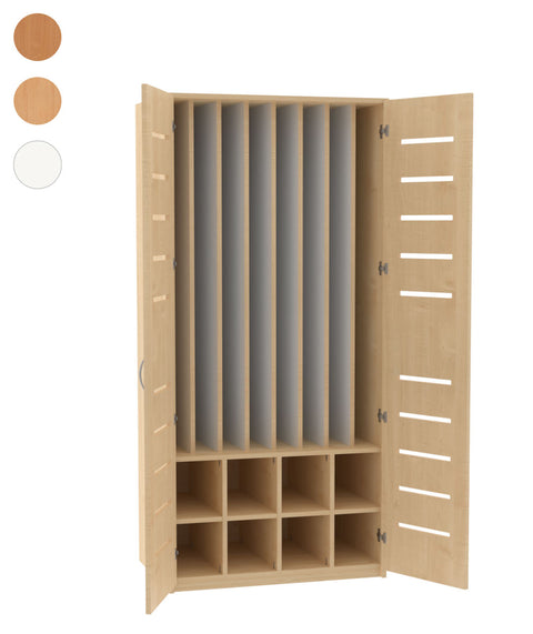 Liegepolsterschrank mit 8 Fächern & Lüftungsschlitzen - Höhe 210cm