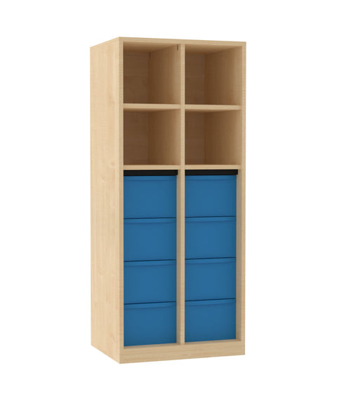 Materialmittelwandregal 2x4L - Höhe 152cm