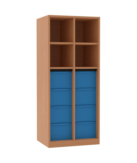 Materialmittelwandregal 2x4L - Höhe 152cm