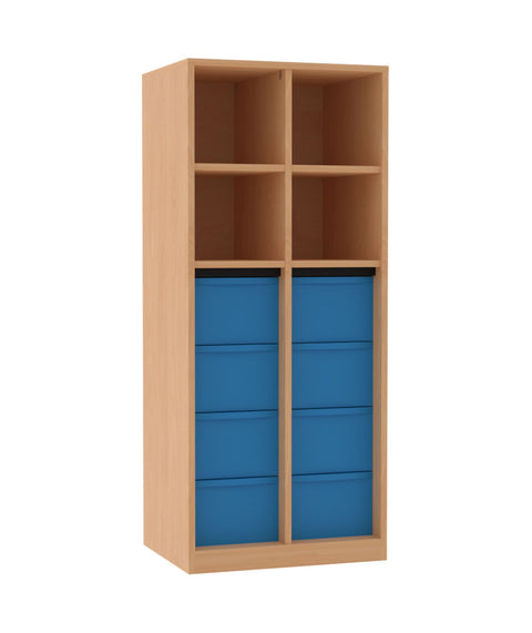 Materialmittelwandregal 2x4L - Höhe 152cm