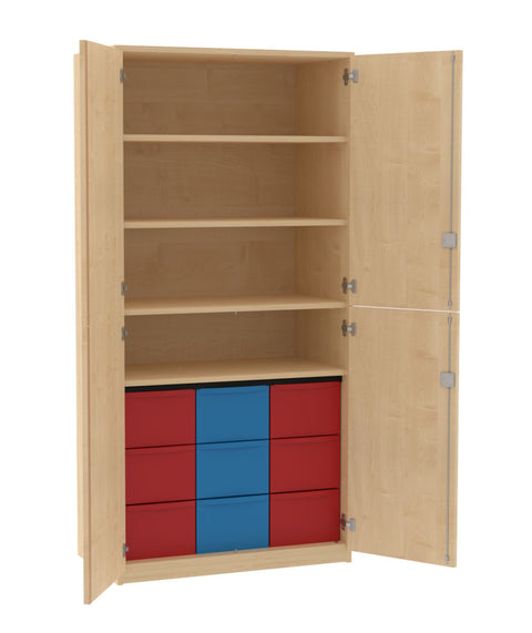 Materialschrank 3x3L mit Doppeltür - Höhe 190cm