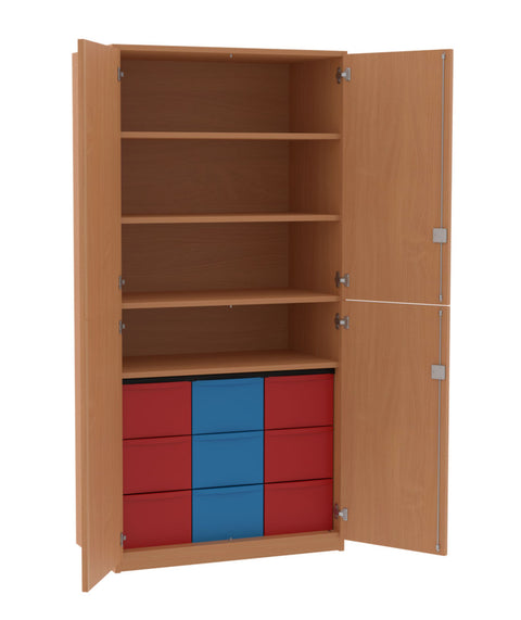 Materialschrank 3x3L mit Doppeltür - Höhe 190cm