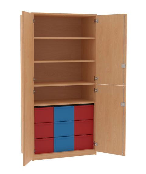 Materialschrank 3x3L mit Doppeltür - Höhe 190cm