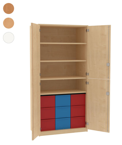 Materialschrank 3x3L mit Doppeltür - Höhe 190cm