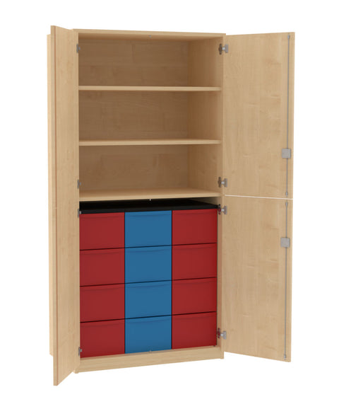 Materialschrank 3x4L mit Doppeltür - Höhe 190cm