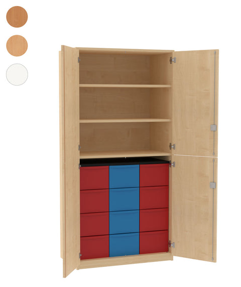 Materialschrank 3x4L mit Doppeltür - Höhe 190cm