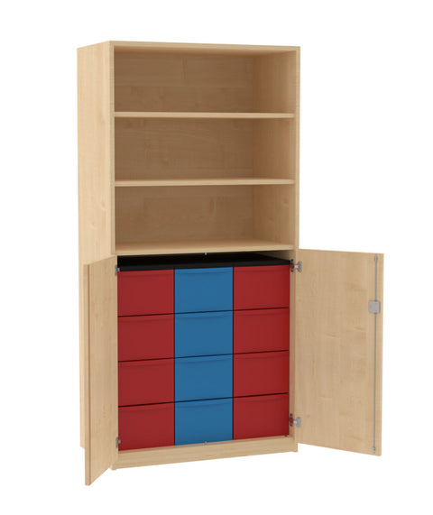 Materialschrank 3x4L mit Halbtüren - Höhe 190cm