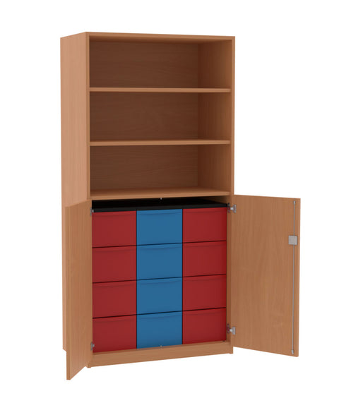 Materialschrank 3x4L mit Halbtüren - Höhe 190cm
