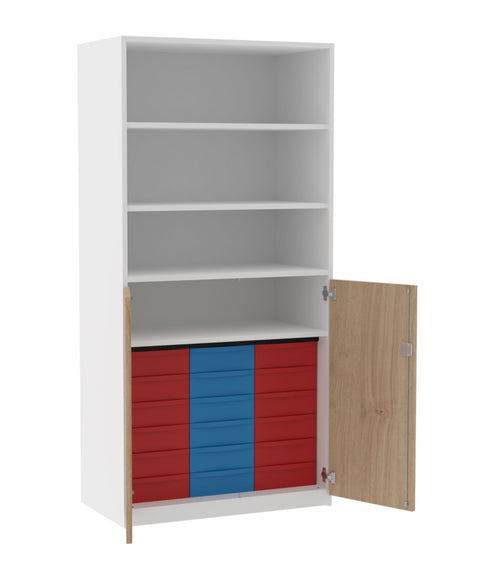 Materialschrank mit Halbtüren 3x6S - Höhe 190cm