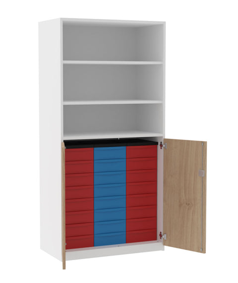 Materialschrank mit Halbtüren 3x8S - Höhe 190cm