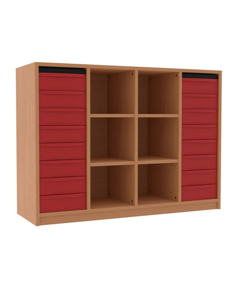Materialunterregal 2x8 S & 4 Einlegeböden - Höhe 92cm