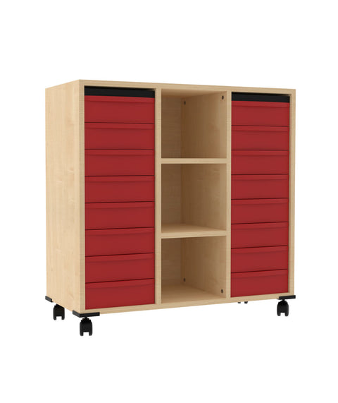 Materialwagen 2x8 S & 2 Einlegeböden - Höhe 96cm