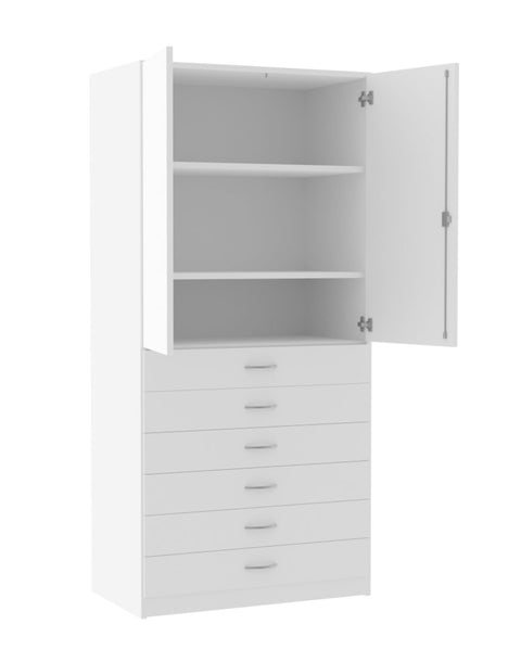 Mehrzweckschrank mit 6 Schüben - Höhe 190cm