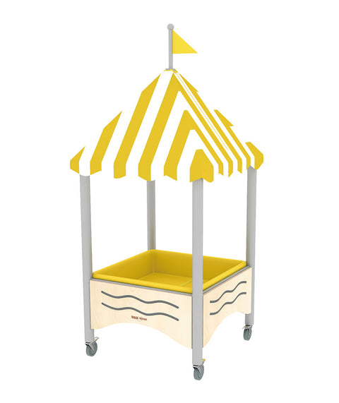 Mobiler Matschtisch mit Spitzdach