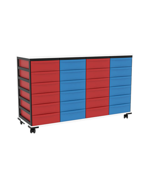 Modulboxsystem mit Deckplatte fahrbar 4x6 S - Höhe 74,5cm