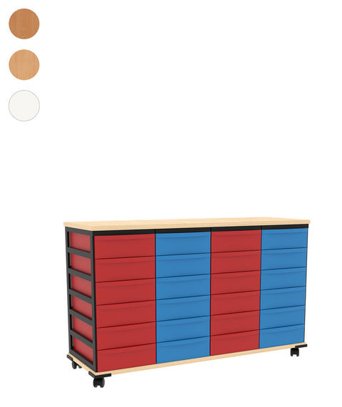 Modulboxsystem mit Deckplatte fahrbar 4x6 S - Höhe 74,5cm