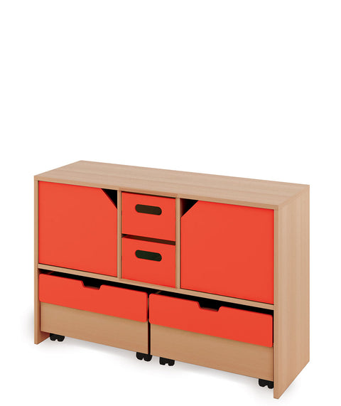 Materialschrank Classic M mit 2 Rollcontainern – 1x2 L