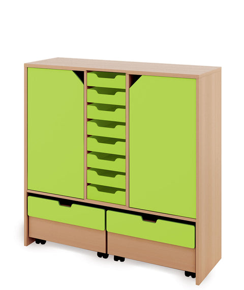 Materialschrank Classic X mit 2 Rollcontainern – 1x8 S