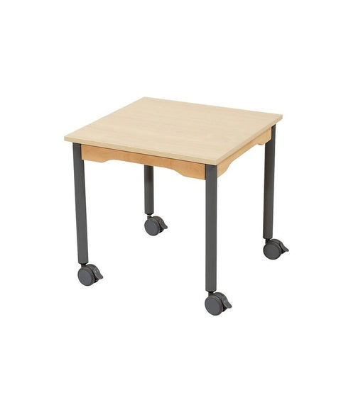 Quadrattisch mit 4 Rollen und Melaminplatte 60x60cm