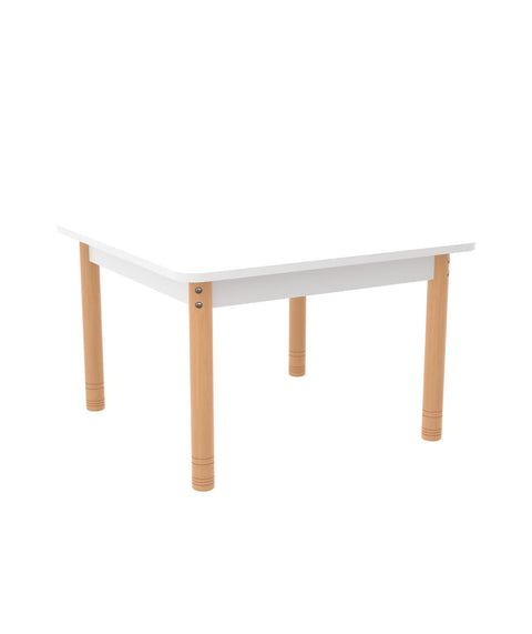 Quadrattisch 75 x 75cm farbig mit höhenverstellbaren Holzbeinen